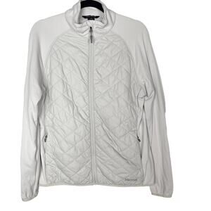 Marmot Womens Large Light Gray Lightweight Quilted Jacket Full Zip Raglan Sleeve
